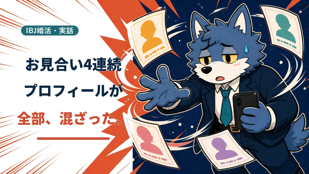 4件連続のお見合いでプロフィールが混ざり慌てるウルフくん