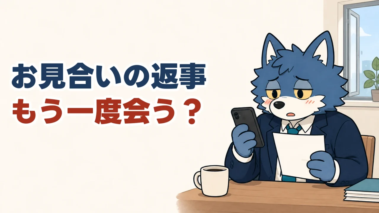 お見合いの返事、もう一度会う？プロフィールを見返して考えるウルフくん。