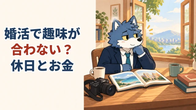 婚活で趣味が合わないときの休日とお金を考えるウルフくん