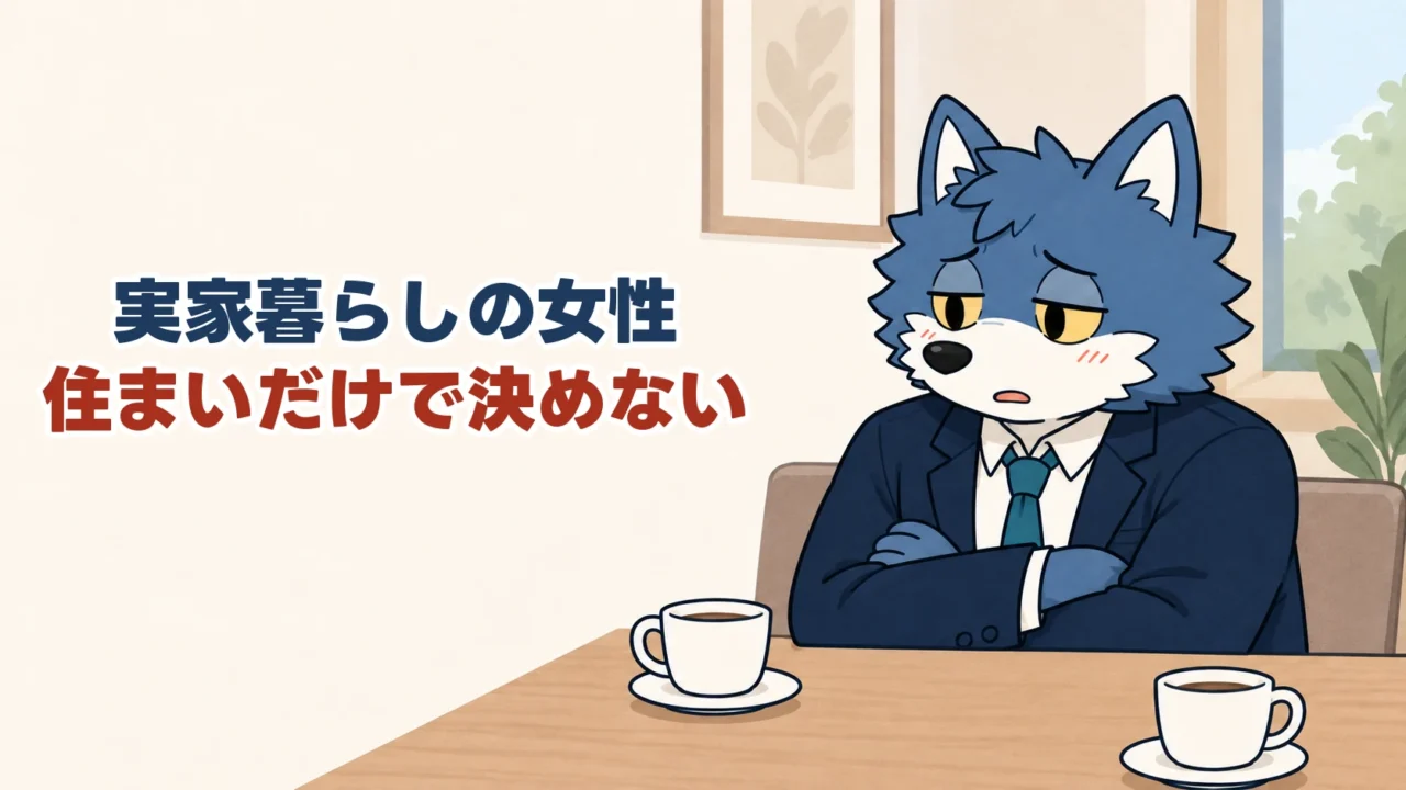 実家暮らしの女性。住まいだけで決めない。カフェで相手の暮らしについて考えるウルフくん