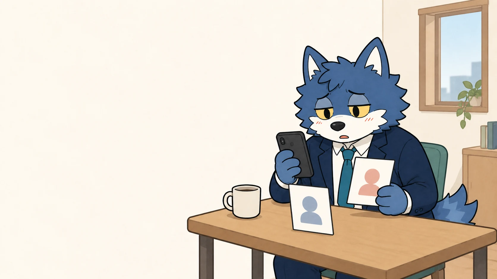 自分でもプロフィールを見て相手を探すウルフくん